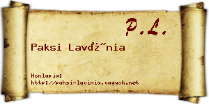 Paksi Lavínia névjegykártya